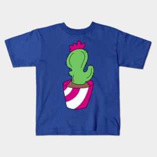 Flower Cactus in a Striped Pot Kids T-Shirt